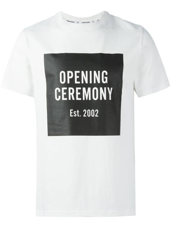 Opening Ceremony Logo Print T-shirt, Men's, Size: Small, White, Cotton