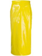 Nº21 Vinyl Pencil Skirt - Yellow
