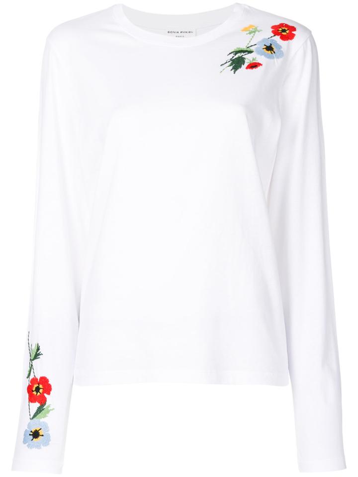 Sonia Rykiel Floral Embroidered Top - White