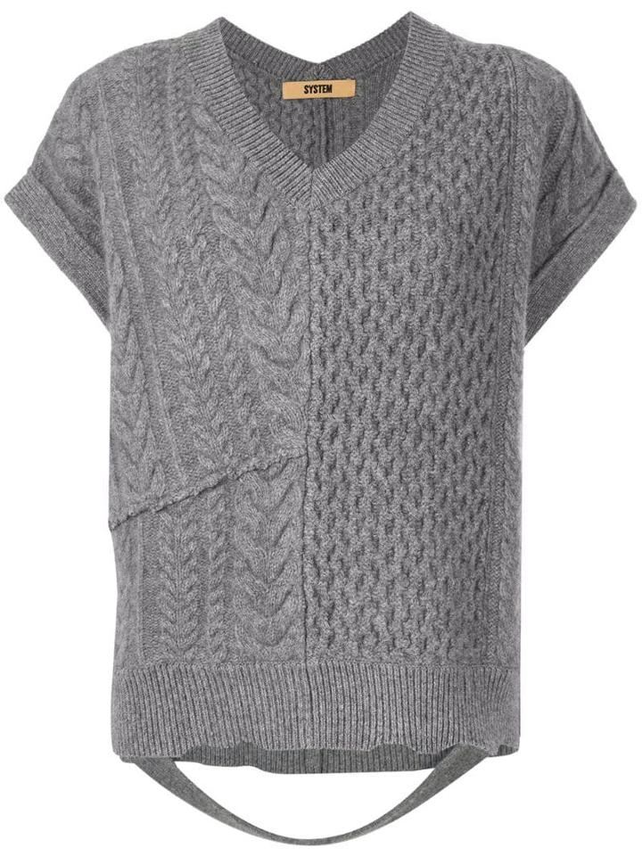 System Loose-fit Knitted Top - Grey