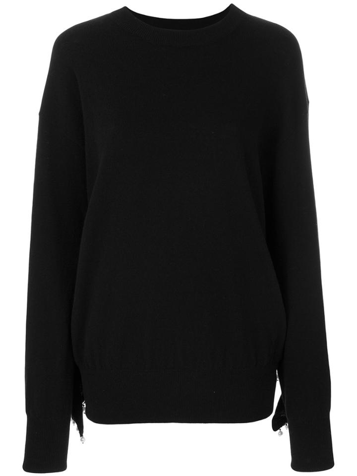 Laneus Pearl Embellished Jumper - Black