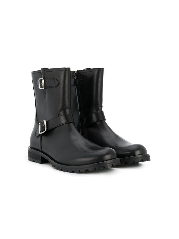 Gallucci Kids Teen Buckle-detail Ankle Boots - Black