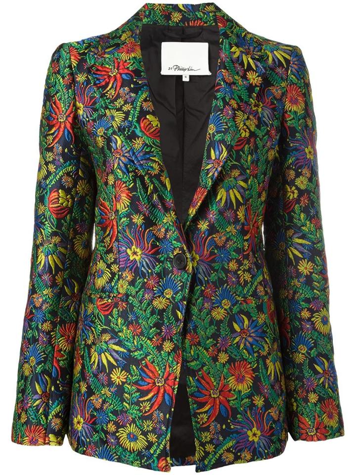 3.1 Phillip Lim Floral Cloqué Blazer - Green