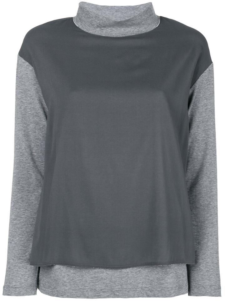 Fabiana Filippi Two-tone Layered Blouse - Grey