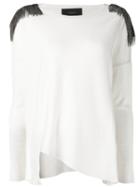 Lédition - Embellished Shoulder Jumper - Women - Silk/cotton/cashmere - 44, White, Silk/cotton/cashmere
