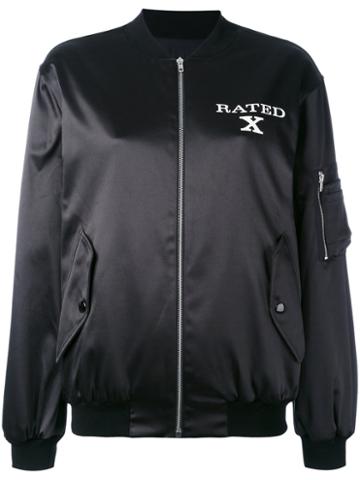 Jeremy Scott - X Rated Bomber Jacket - Women - Cotton/polyester/other Fibers - 42, Black, Cotton/polyester/other Fibers