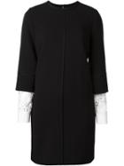 Victoria Victoria Beckham Crochet Sleeve Dress, Women's, Size: 8, Black, Silk/cotton/wool