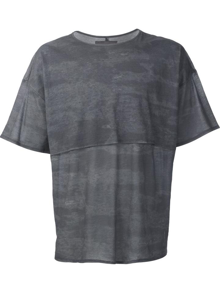 Siki Im Layered T-shirt, Men's, Size: Large, Grey, Cotton