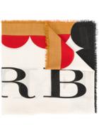 Burberry Patterned Logo Scarf - Nude & Neutrals