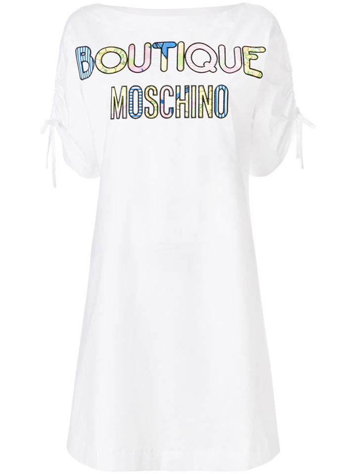 Boutique Moschino Printed T-shirt Dress - White