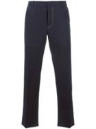 Alexander Mcqueen Contrast Stitching Tailored Trousers - Blue