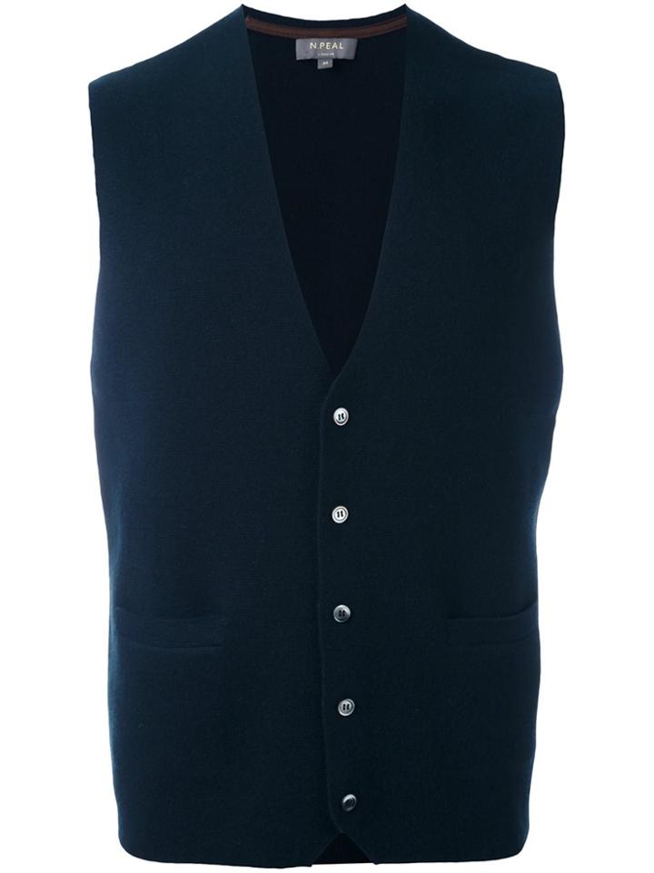 N.peal 'the Chelsea Milano' Waistcoat - Blue