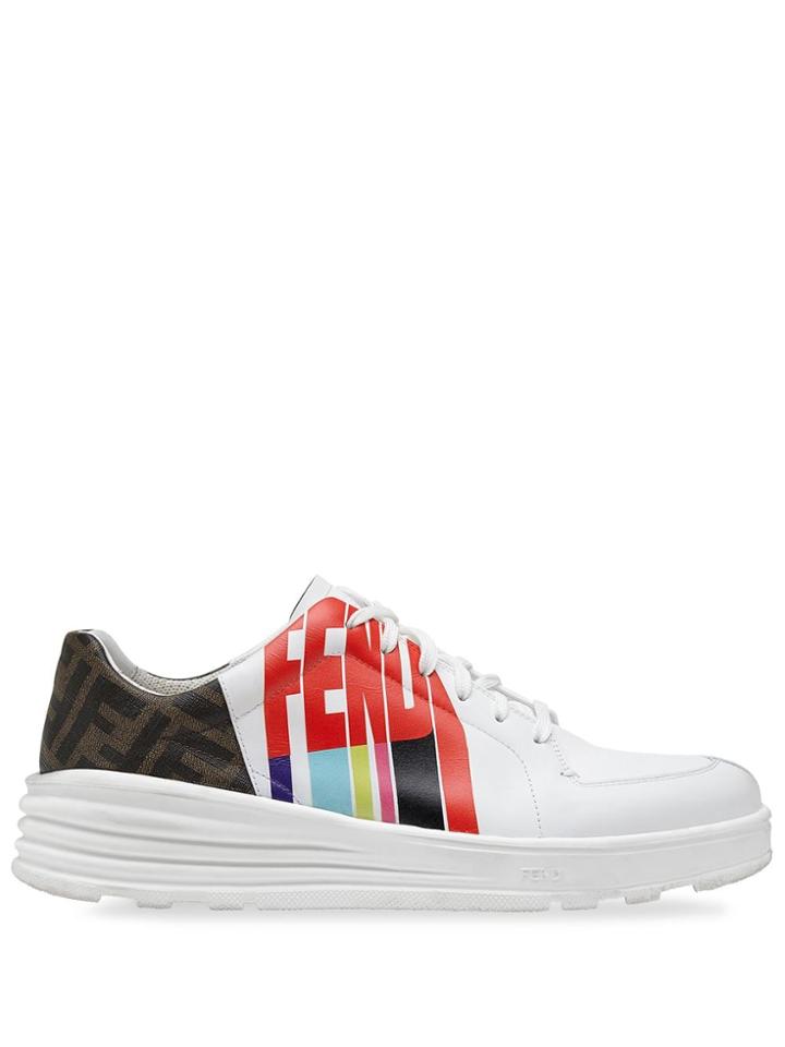 Fendi Logo-print Sneakers - White
