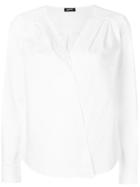 Jil Sander Navy V-neck Blouse - White