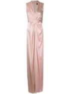 Paule Ka - Contrast Woven Column Dress - Women - Polyester/triacetate - 38, Women's, Pink/purple, Polyester/triacetate