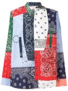 Loewe Asymmetric Patchwork Print Shirt - Blue