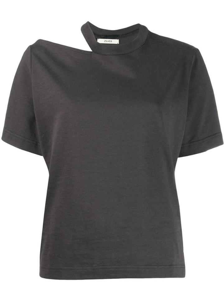 Zilver Slash Crew Neck T-shirt - Grey