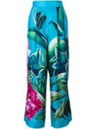 For Restless Sleepers Tropical Print Silk Trousers
