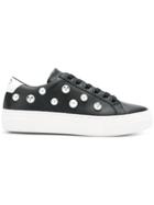 Moa Master Of Arts Faux Pearl-embellished Sneakers - Black
