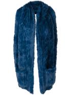 Yves Salomon Rabbit Fur Backless Gilet - Blue