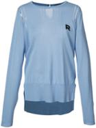 Rochas - Logo Sweater - Women - Cotton - 40, Blue, Cotton