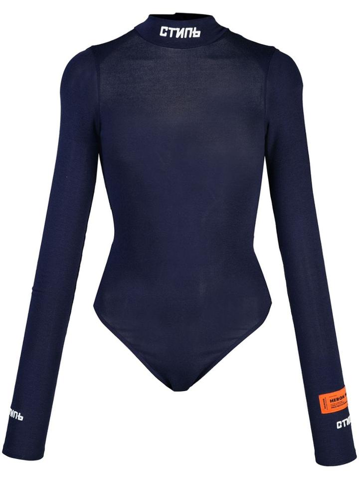 Heron Preston Turtle Neck Cut-out Back Top - Black