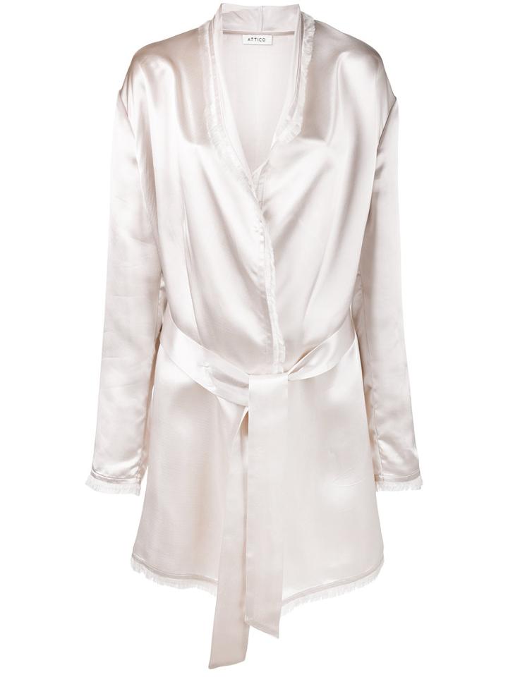 Attico - Frayed Robe Jacket - Women - Viscose - 3, Women's, Pink/purple, Viscose