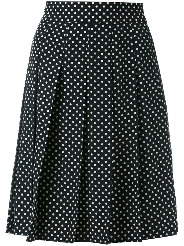 Marc Jacobs - Pleated Polka-dot Skirt - Women - Silk - 6, Black, Silk
