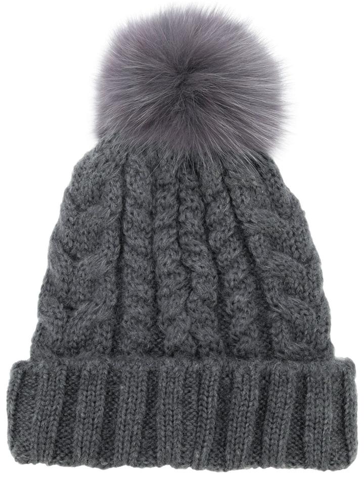 Ca4la Knitted Pattern Hat - Grey