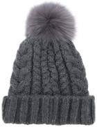 Ca4la Knitted Pattern Hat - Grey