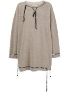 Mm6 Maison Margiela Fleece Sequin Trim Dress - Grey