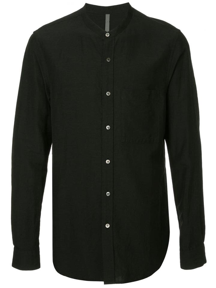 Kazuyuki Kumagai Band Collar Shirt - Black