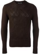 Neil Barrett Crew Neck Jumper, Men's, Size: Medium, Brown, Wool