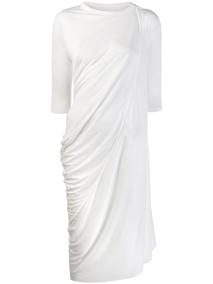 Rick Owens Lilies Draped Midi Dress - White