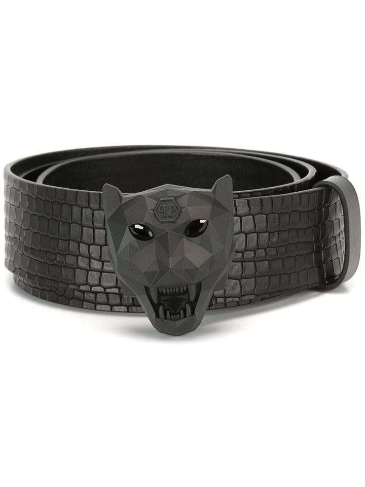 Philipp Plein 'only' Belt, Men's, Size: 95, Black, Calf Leather