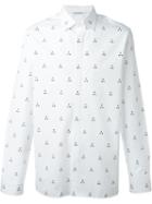 Neil Barrett Geometric Print Shirt, Men's, Size: 38, White, Cotton