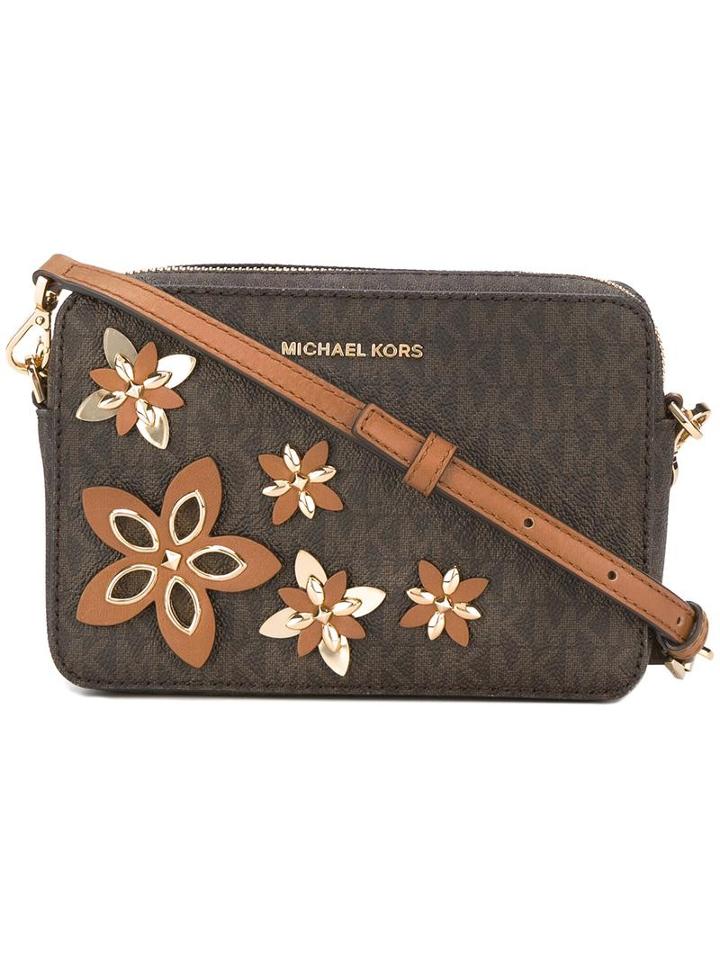 Michael Michael Kors Flora Applique Shoulder Bag, Women's, Brown, Leather