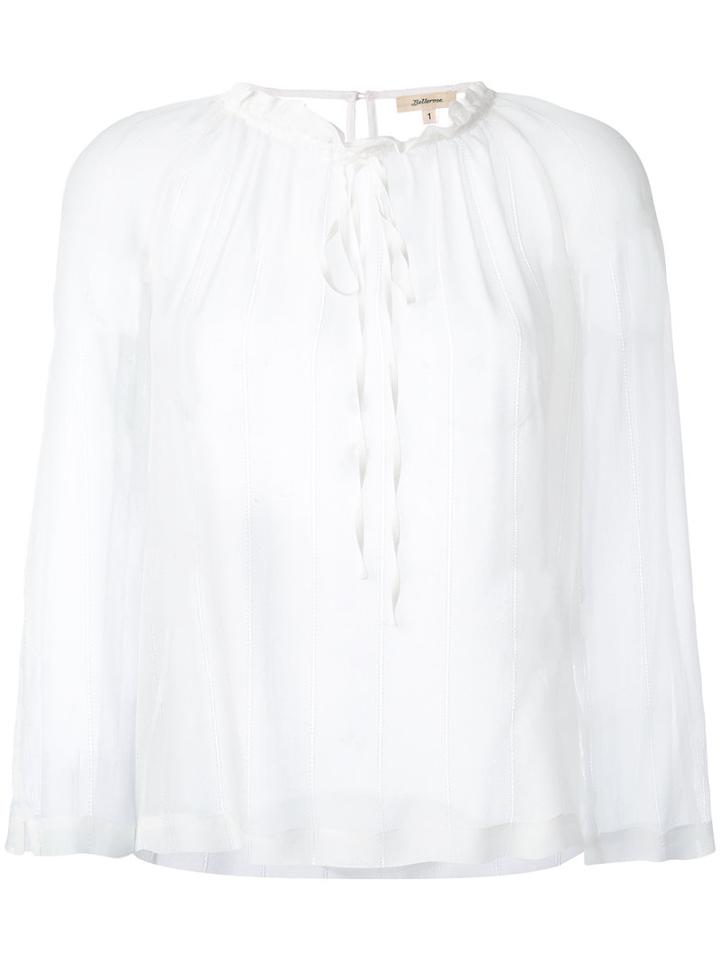 Bellerose - Drawstring Sheer Blouse - Women - Silk - 1, White, Silk