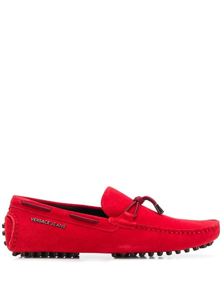 Versace Jeans Tie Front Loafers - Red