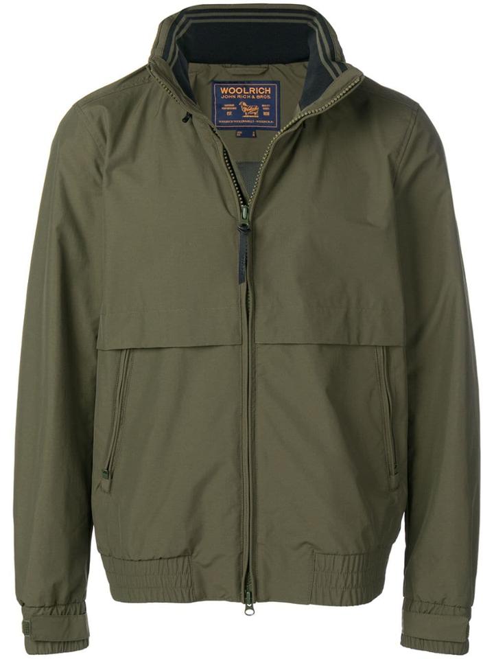 Woolrich High Neck Zipped Jacket - Green