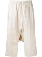 Abasi Rosborough Drop-crotch Track Shorts, Men's, Size: Large, White, Cotton
