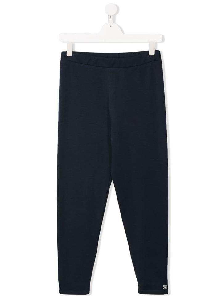 Douuod Kids Teen Logo Printed Leggings - Blue