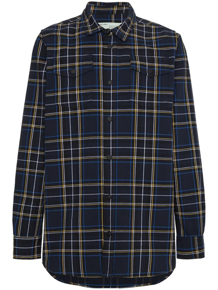 Off-white Logo Check Shirt - Blue