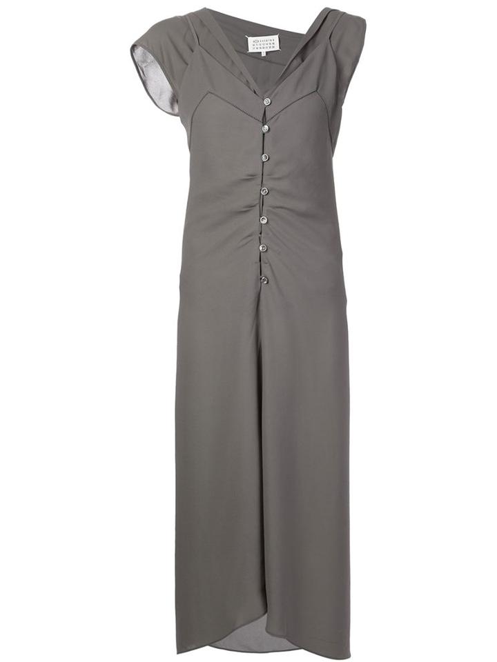 Maison Margiela Layered Asymmetric Dress, Women's, Size: 40, Grey, Polyester
