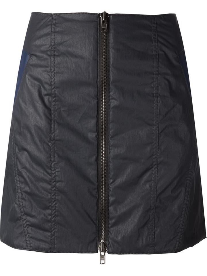 Y / Project Front Zip Skirt, Women's, Size: 40, Black, Cotton/viscose/polyacrylic
