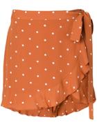 For Love And Lemons Dotted Wrap Skirt - Yellow & Orange
