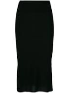 Rick Owens - Straight-cut Skirt - Women - Silk/viscose/virgin Wool - 40, Black, Silk/viscose/virgin Wool