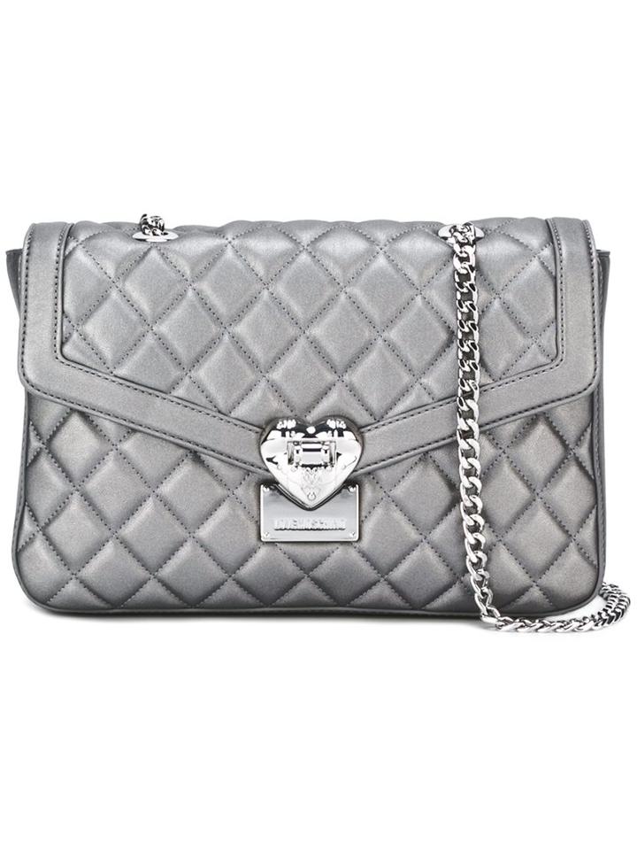 Love Moschino Quilted Shoulder Bag, Women's, Grey, Polyurethane/viscose