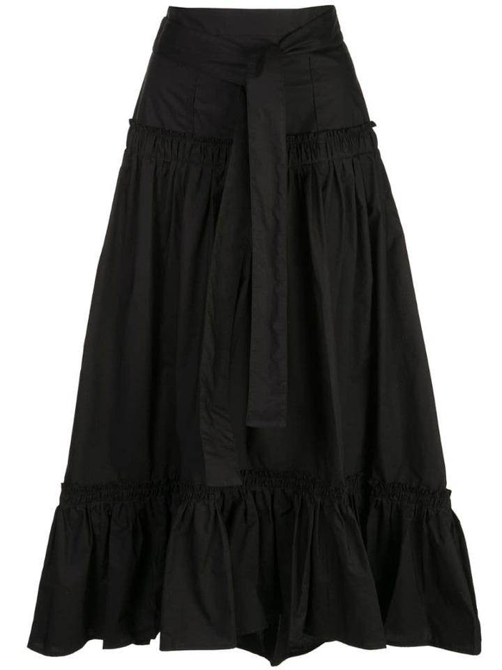 Proenza Schouler Tie-waist Flared Midi Skirt - Black