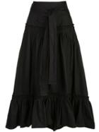 Proenza Schouler Tie-waist Flared Midi Skirt - Black